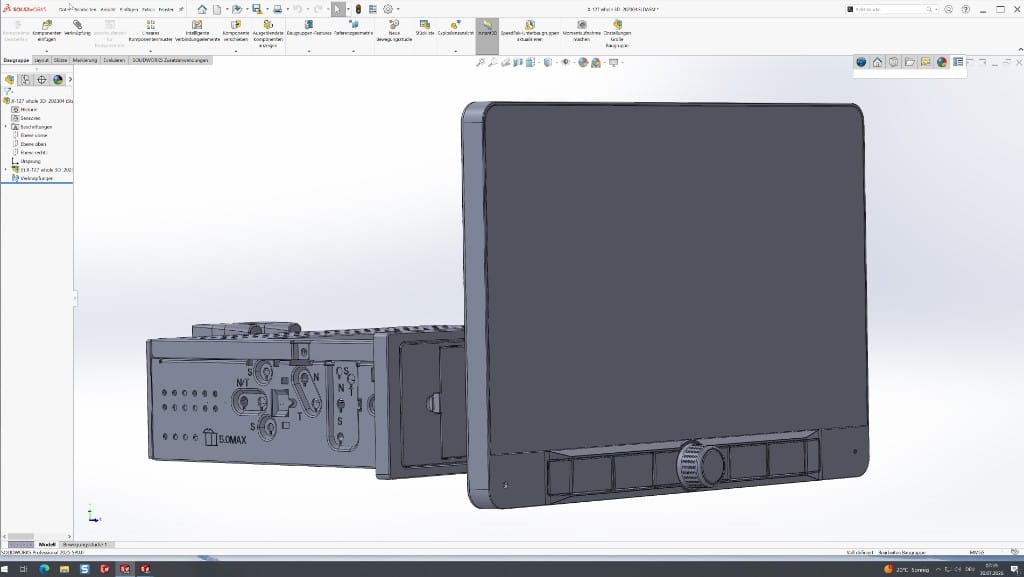 3D-CAD-Entwicklung Display und Chassis Infotainment