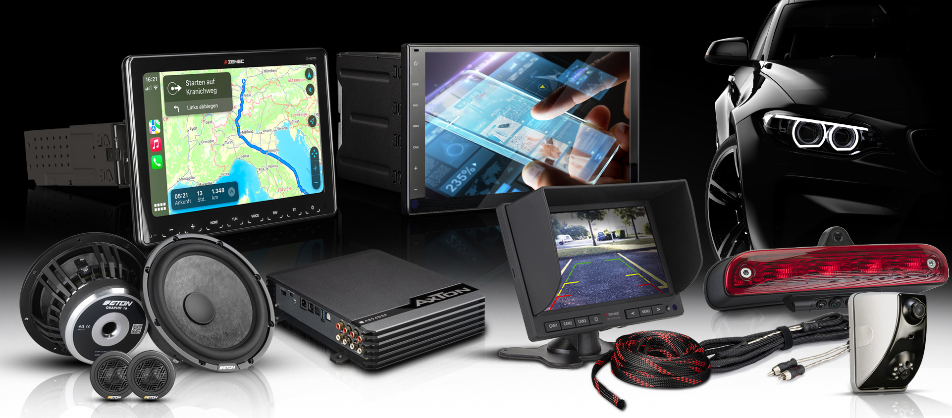 ACR brands for multimedia, navigation, car audio and accessories